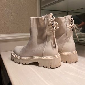 Cute white booties with laces
